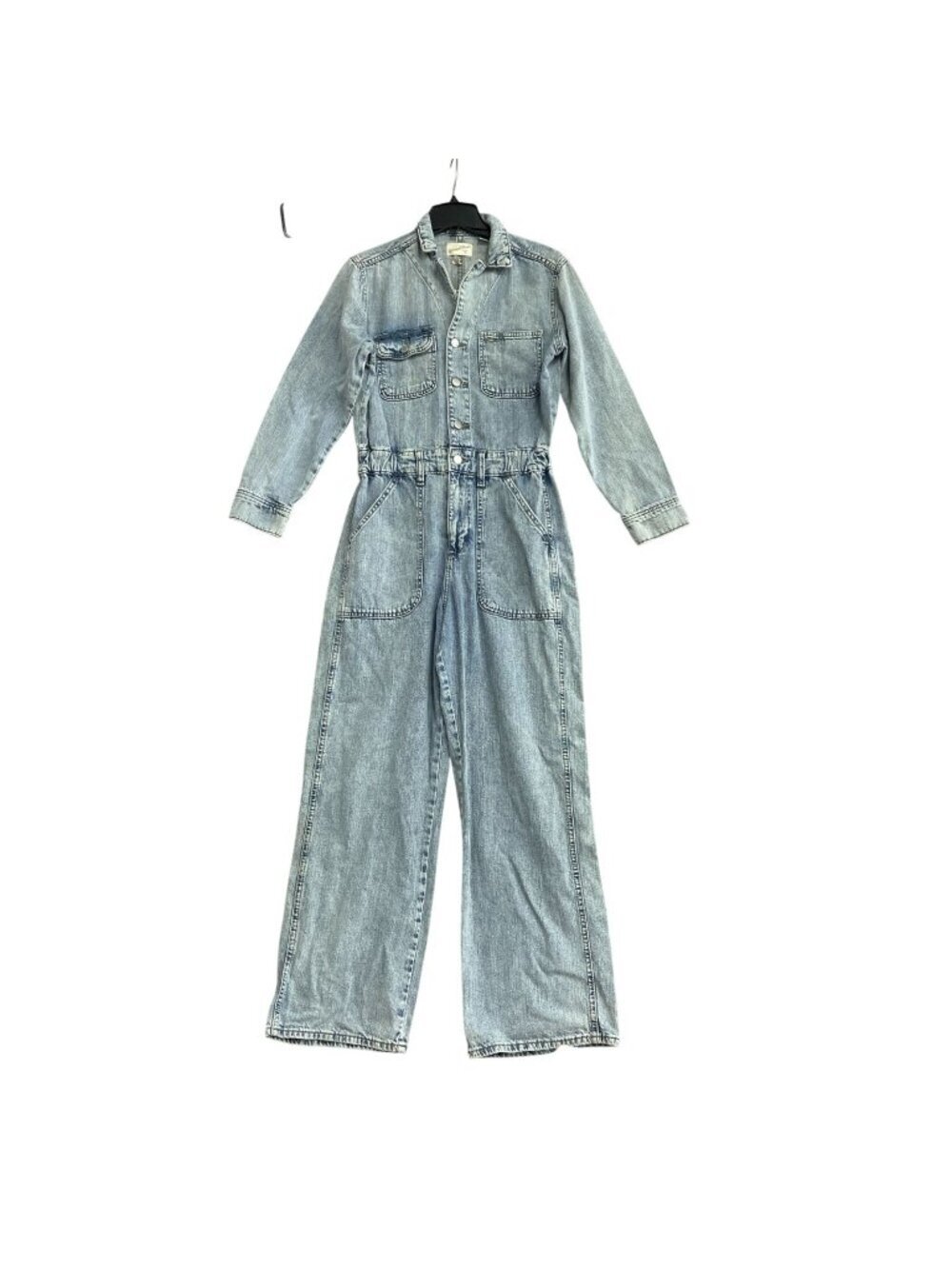 NWT Universal Thread Women’s 2R Denim Utility Jumpsuit Light Wash Button B0851 - Picture 1 of 16